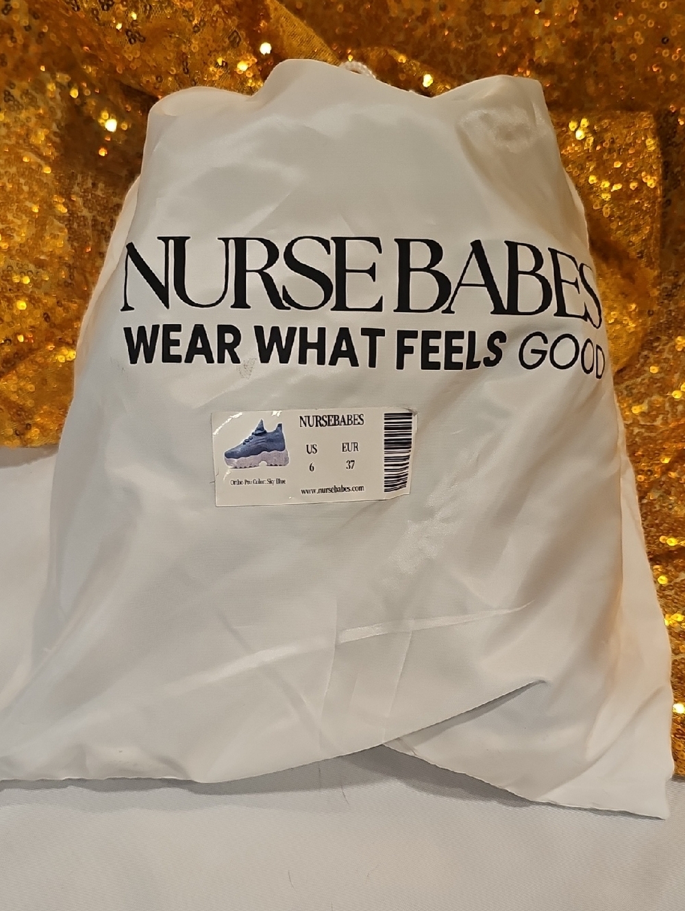 New In Dustbag Nurse Babes Blue Shoes For Woman Size 6 - Picture 7 of 8